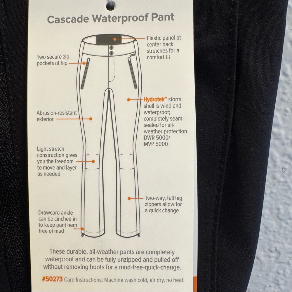 Kerrits Women's cascade waterproof pants Black Straight Leg Pants - Picture 10 of 12